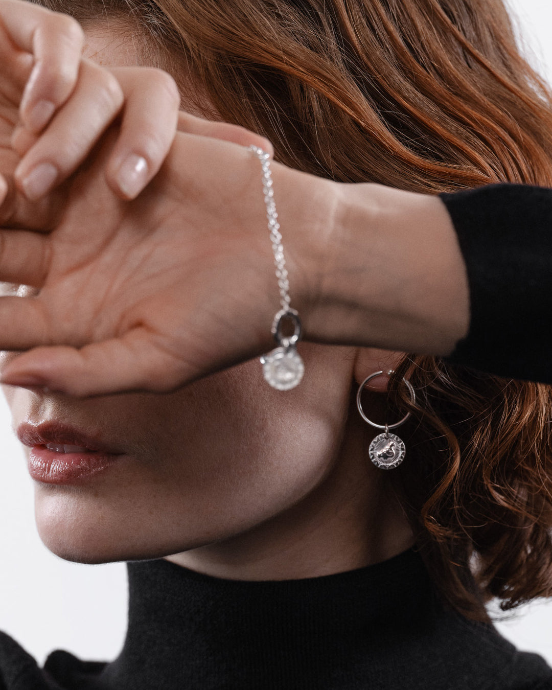 Amulet Hoop Earrings silver