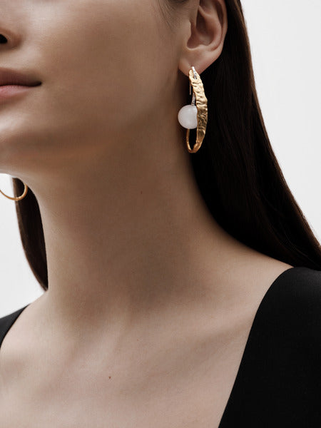 Itu earrings big silver gold-plated