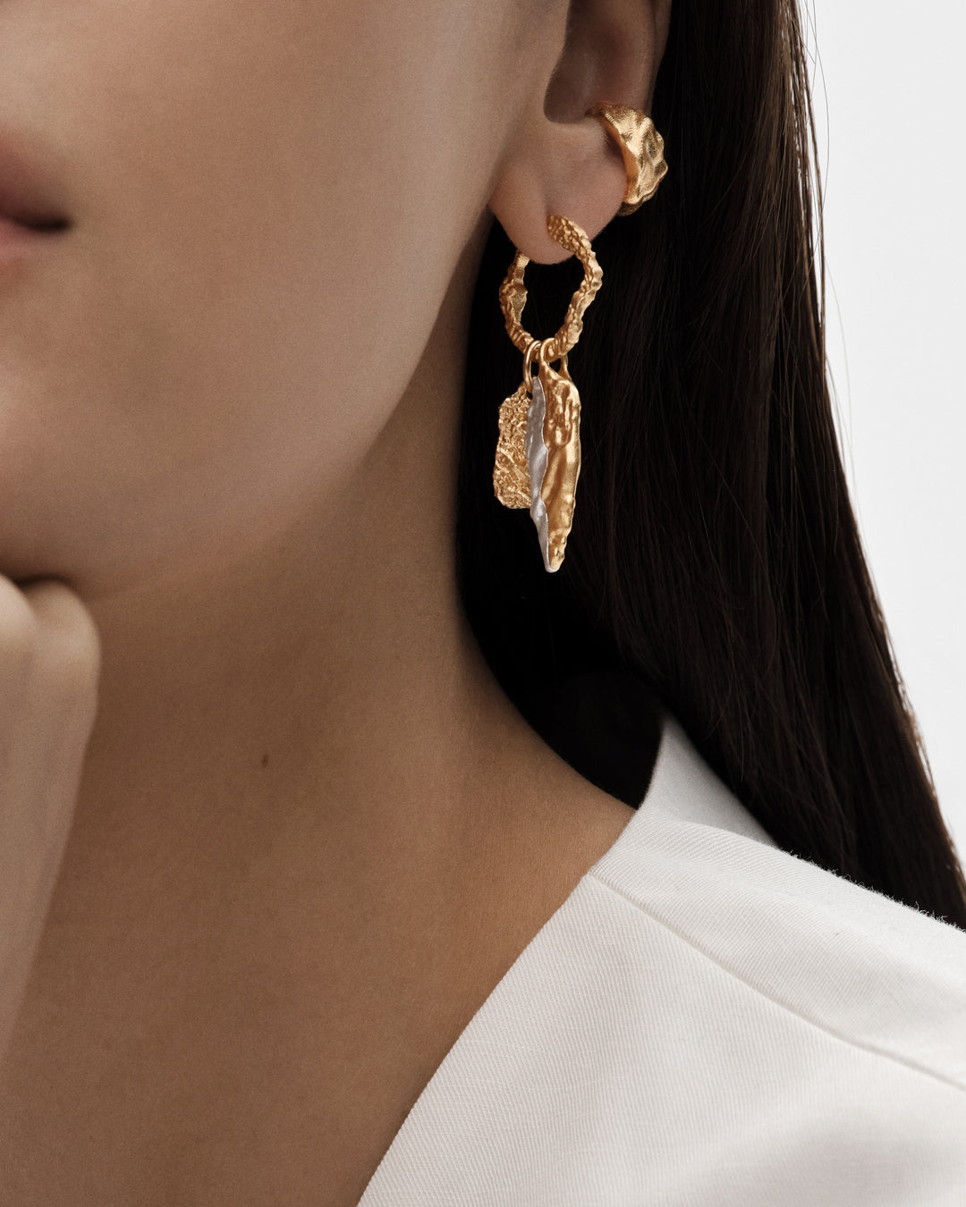 Itu earrings seed silver gold-plated