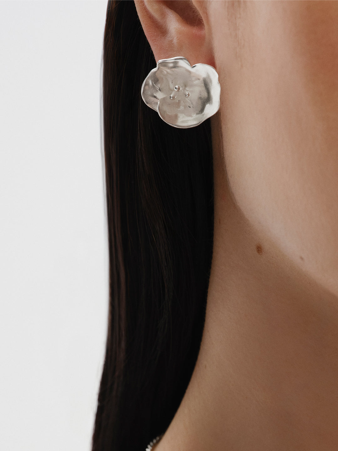Summer Night Rose Earrings silver