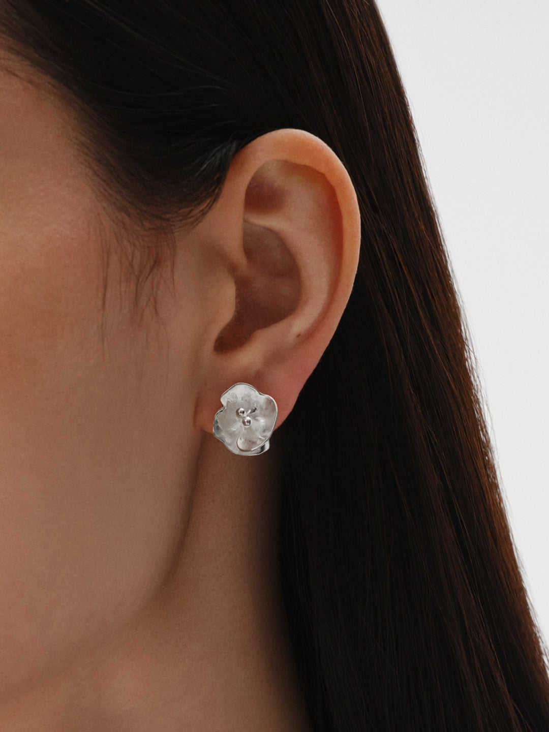 Summer Night Rose Earrings Small silver