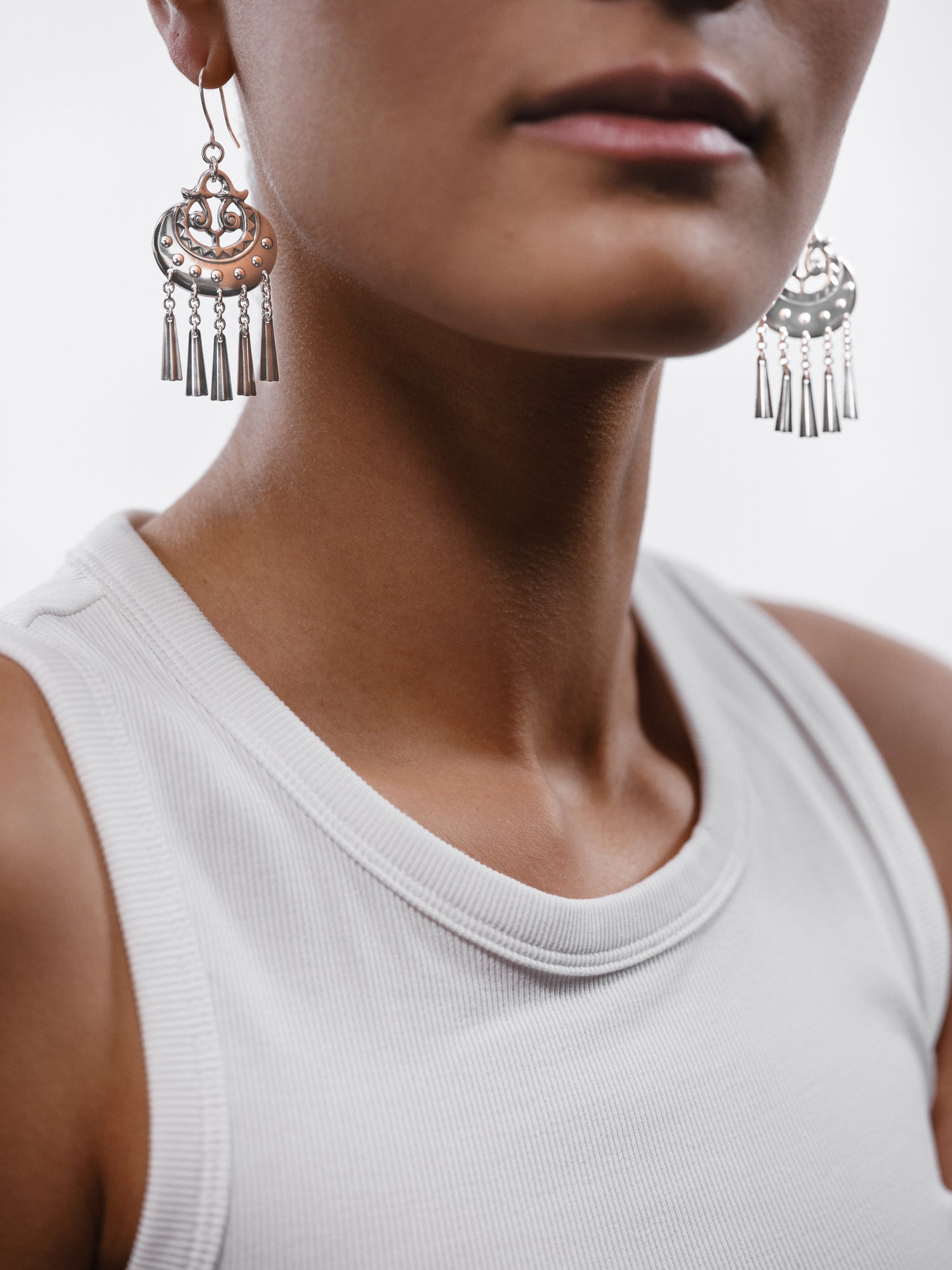 Moon Goddess Earrings bronze