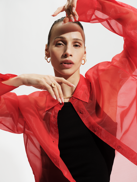 Circle of Light hoop earrings medium size bronze