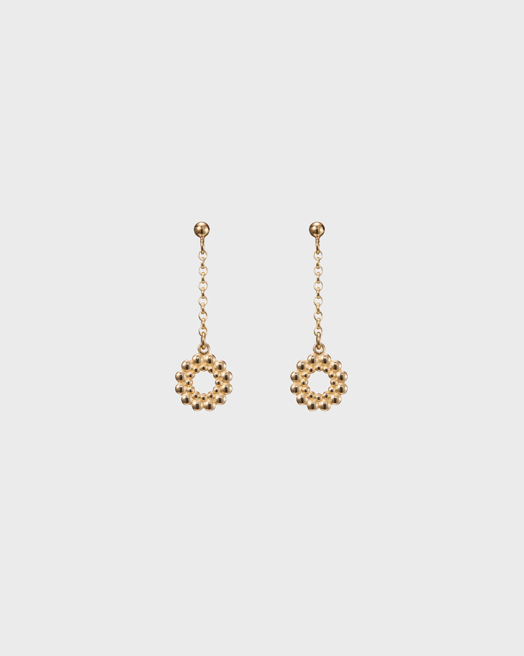 Circle of light drop earrings bronze