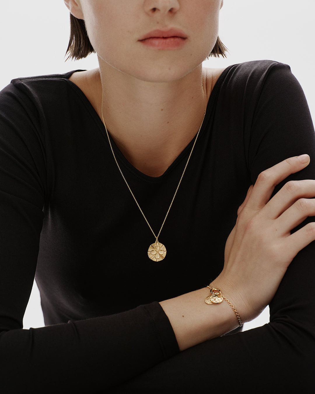 Amulet charm Four-leaf Clover bronze