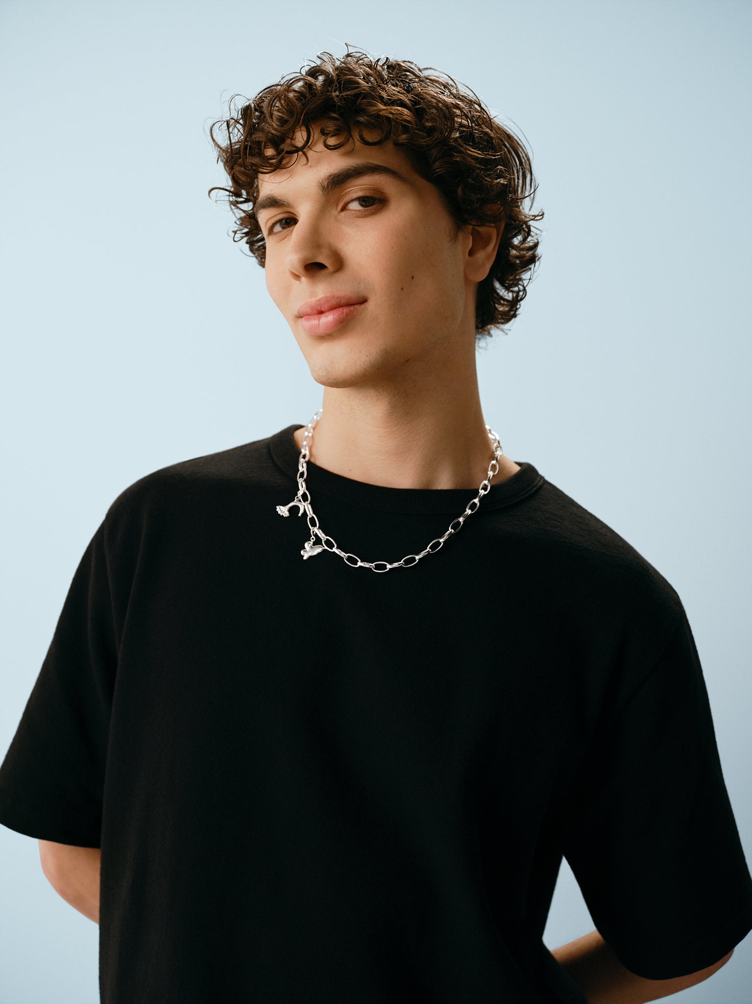 Kalevala x Marimekko Garden -kaulakoru 55 cm hopea