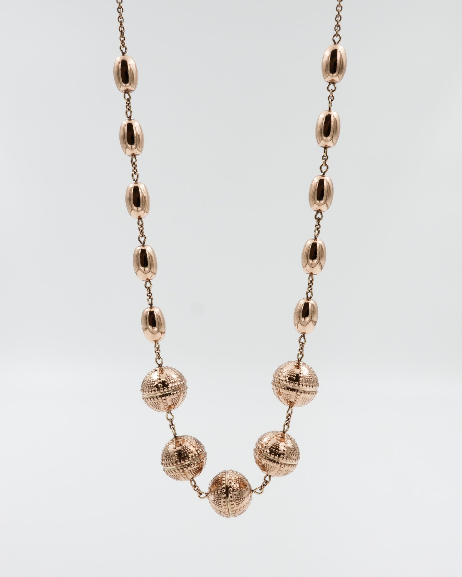 Preloved Halikko filigree bead necklace bronze 70 cm