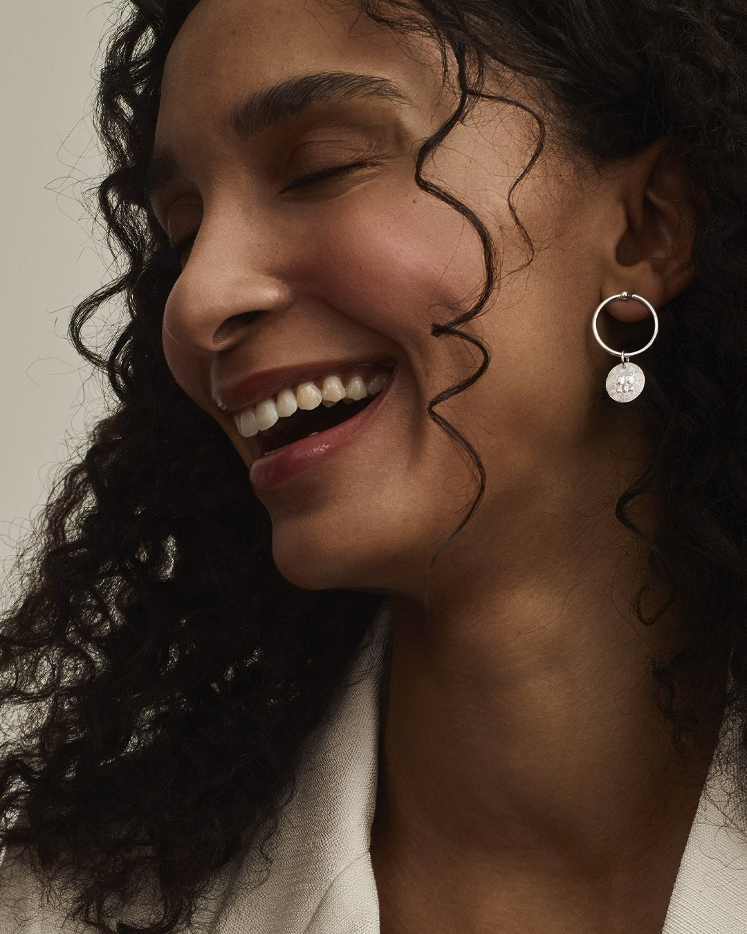 Amulet Hoop Earrings silver