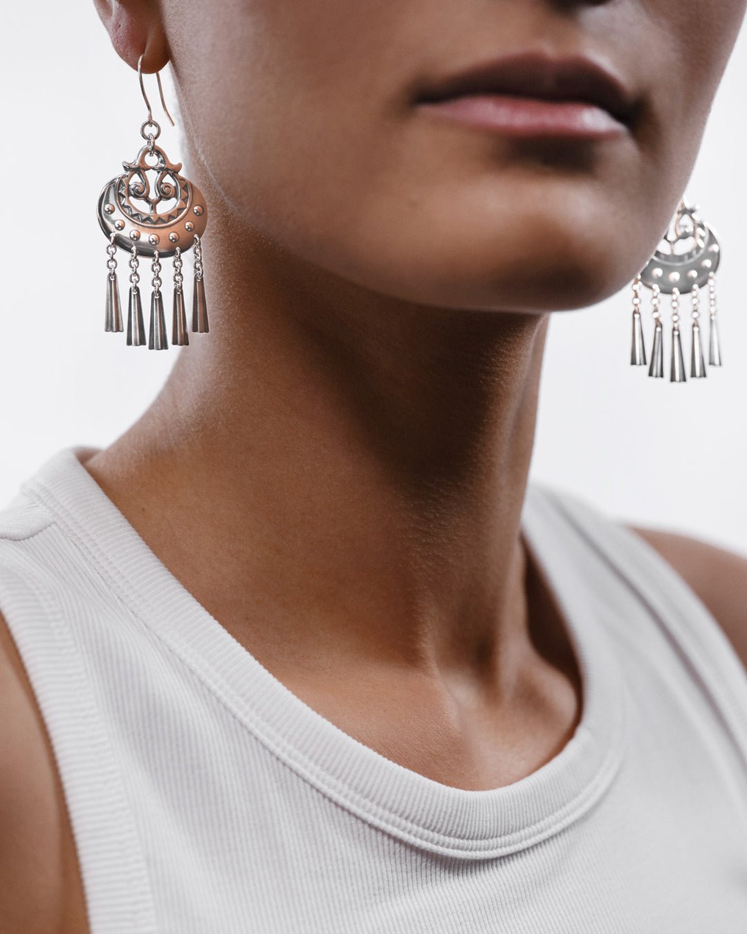 Moon Goddess Earrings silver