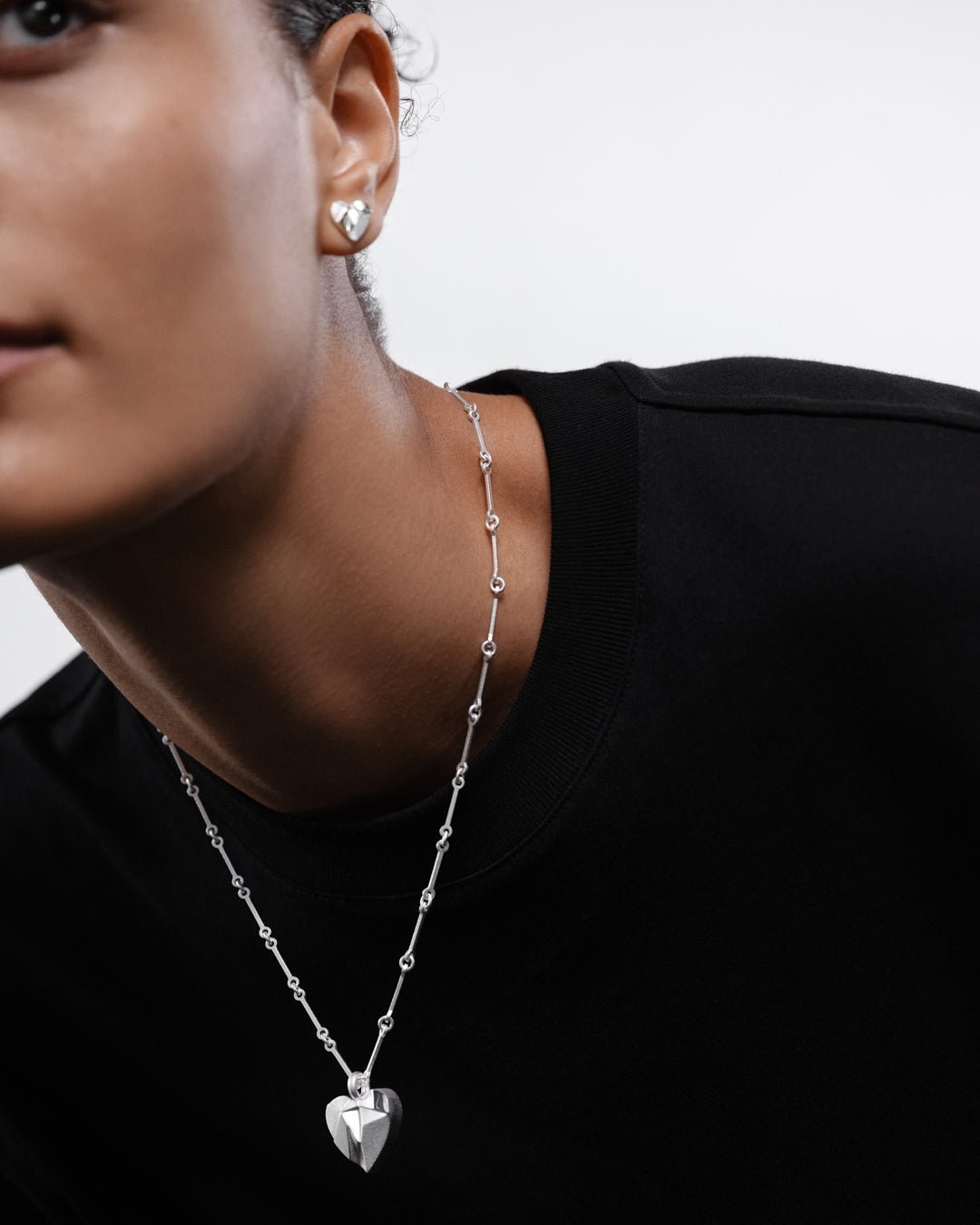 My Foolish Heart earrings silver half pair left