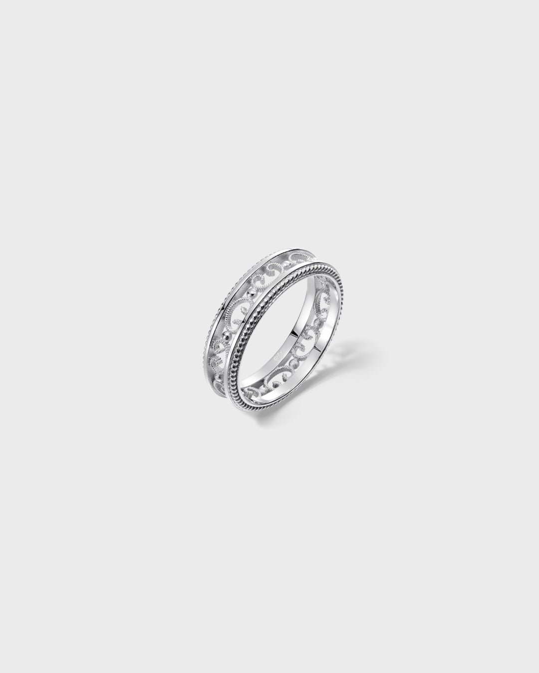 Filigree Ring Narrow white gold