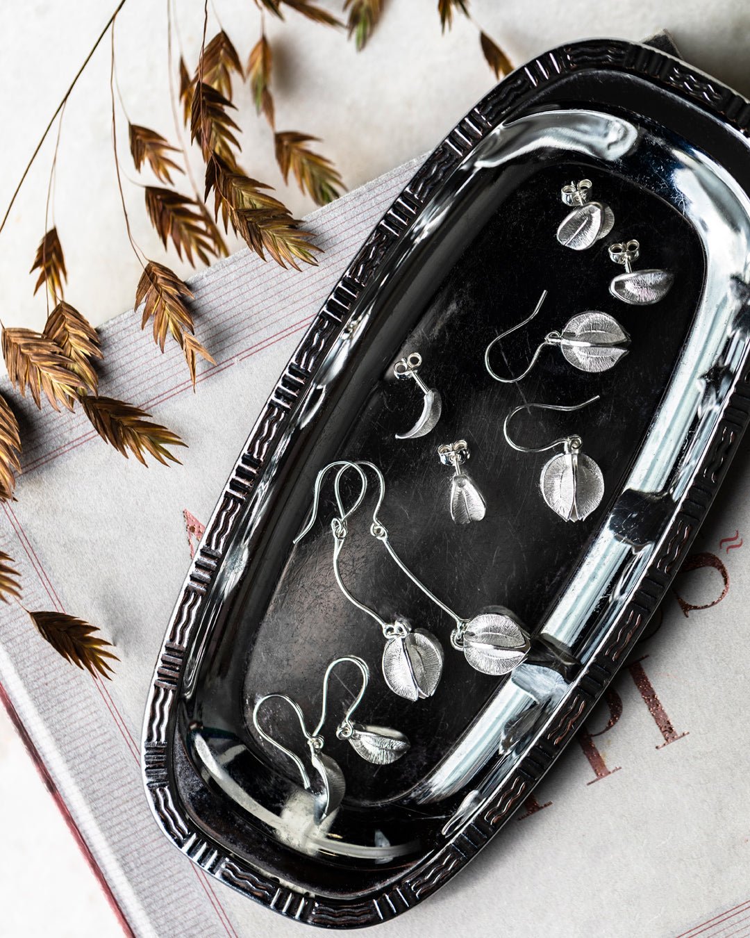 Lumikukka-nappikorvakorut pienet hopea