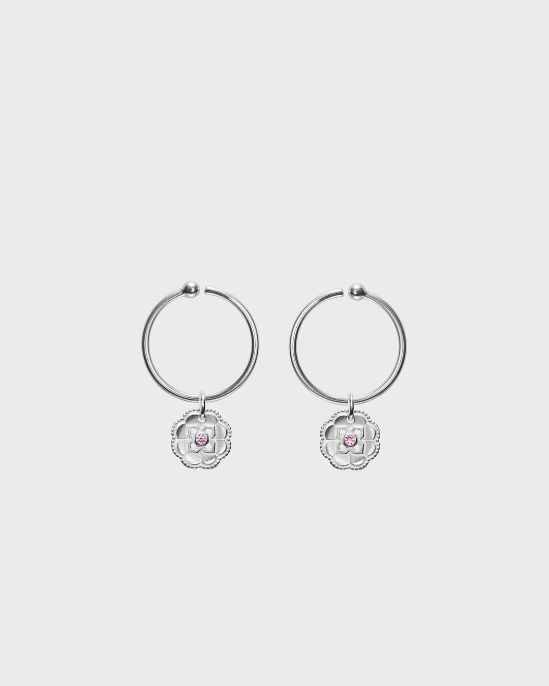 Pink Ribbon 2023 Sailor's Knot Earrings silver pink zirconia