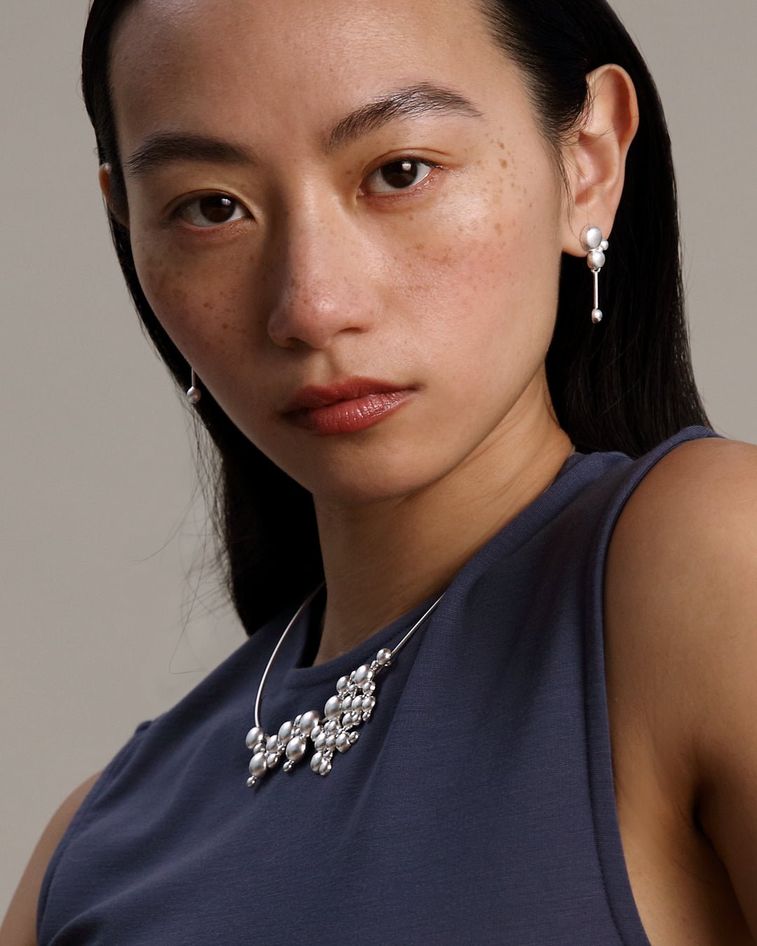 Winter Pearl Necklace small silver