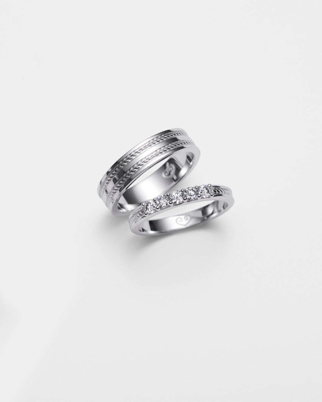 Ikiaikainen-sormus 5mm valkokulta