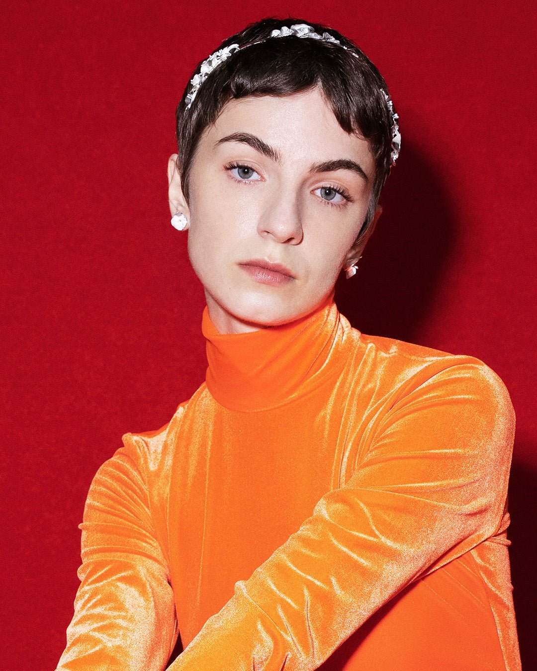 Kesäyön ruusu -korvakorut pienet hopea puolipari oikea