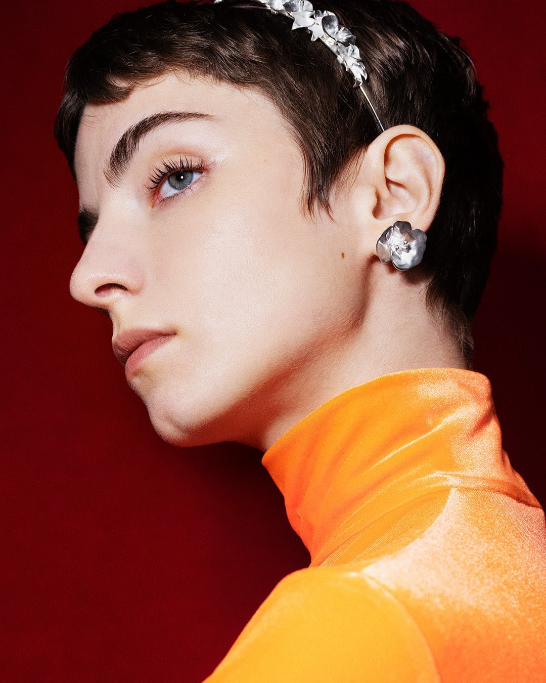 Summer Night Rose Hairband silver