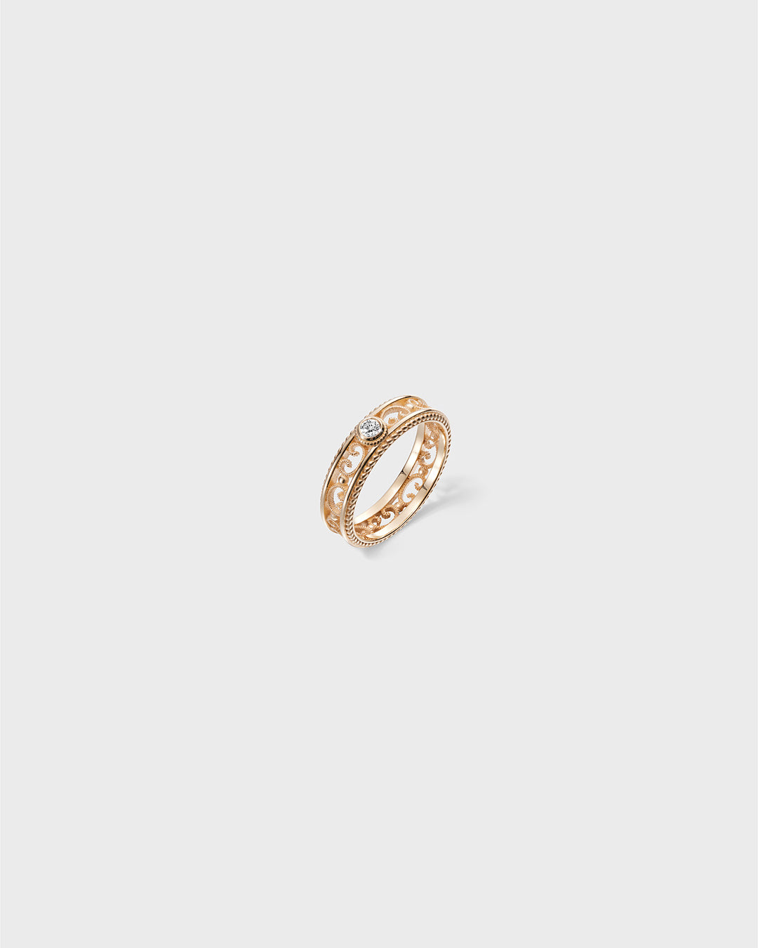 Filigree Diamond Ring Narrow gold