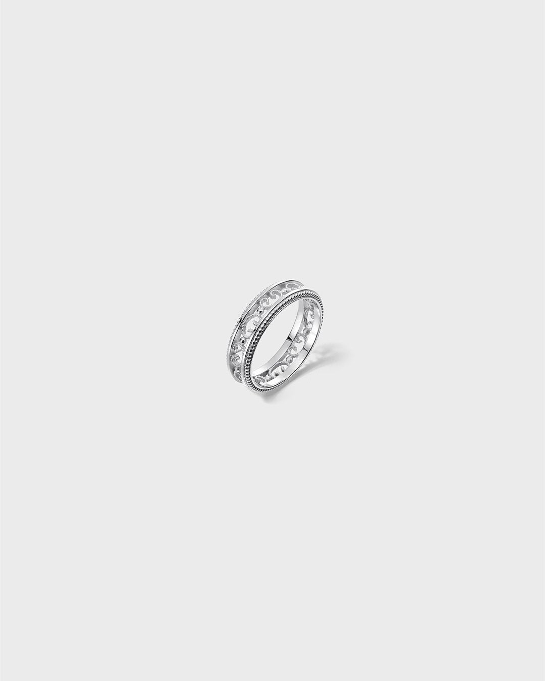 Filigree Ring Narrow white gold