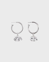 Kalevala Bear single hoop earrings silver