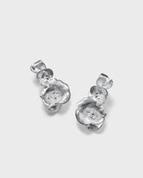 Summer Night Rose Earrings Big silver