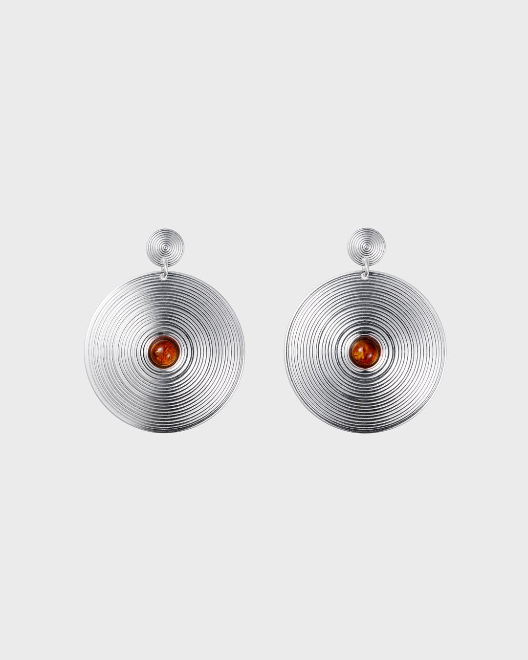 Kosmos earrings silver amber half pair left