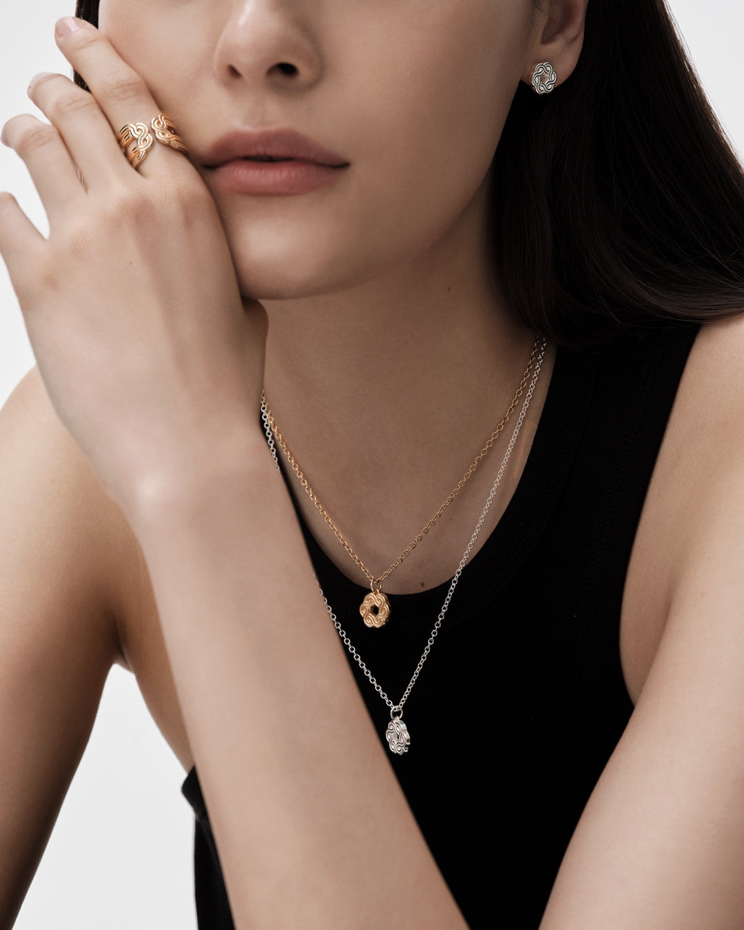 The Maiden of the North Miniature Earrings Silver