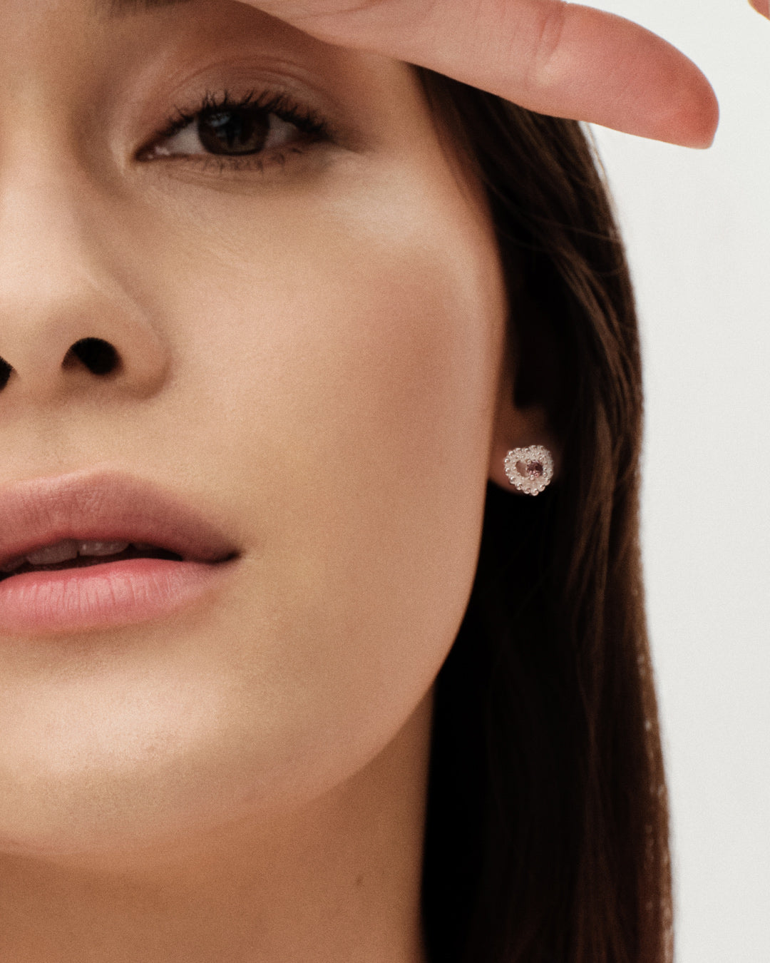 Pink ribbon 2025 Circle of light silver earrings