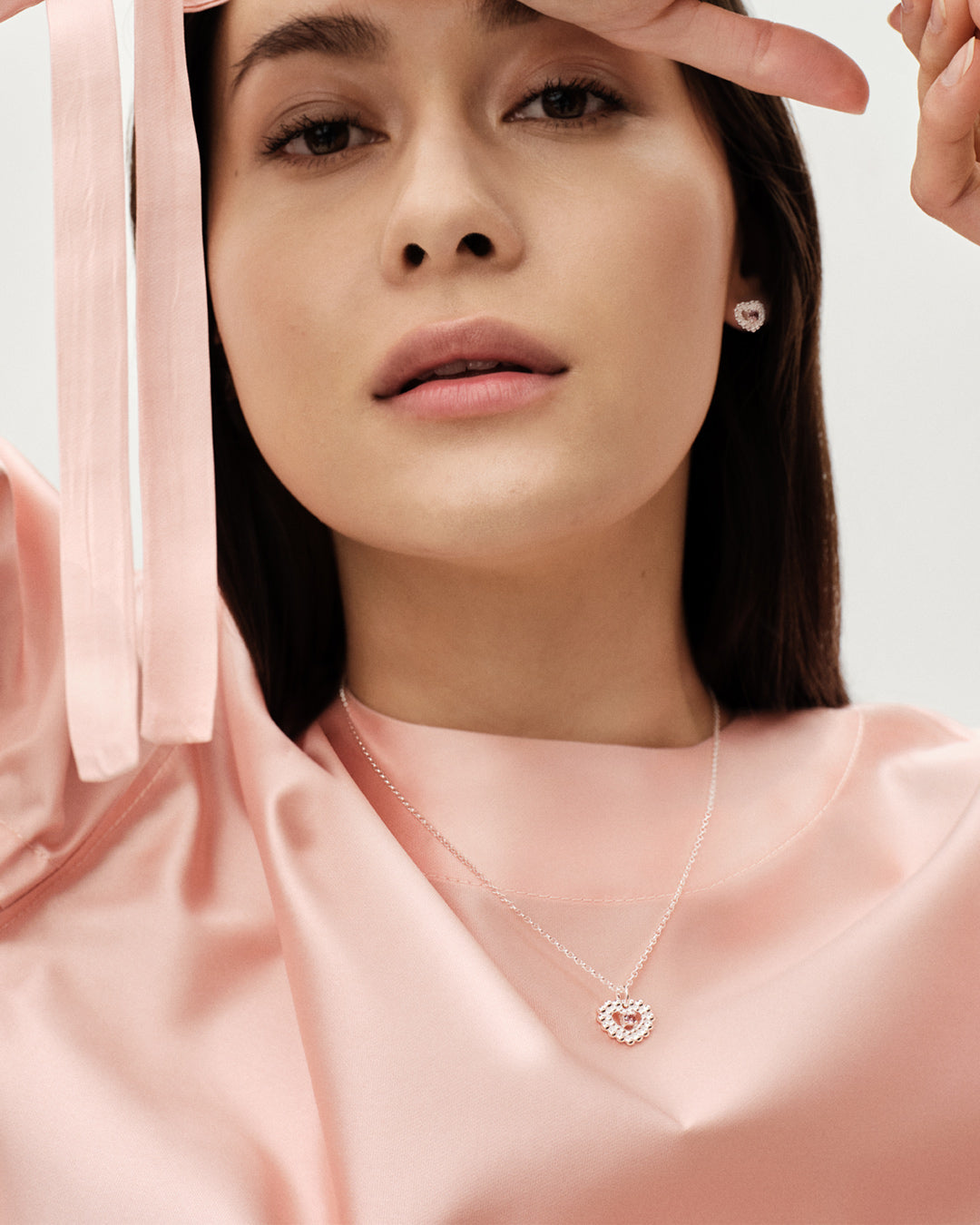 Pink Ribbon 2025 Circle of light silver pendant