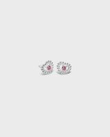 Pink ribbon 2025 Circle of light silver earrings