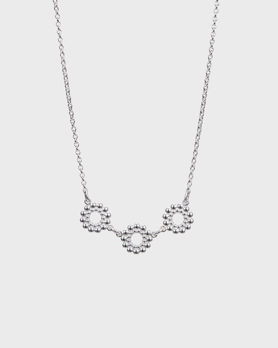 Circle of light necklace three parts silver