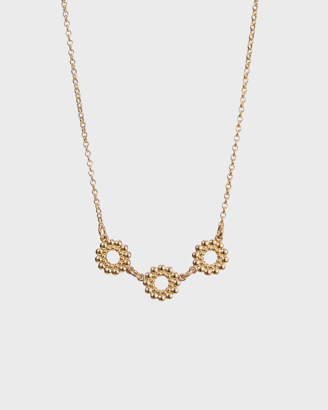 Circle of light necklace three parts bronze