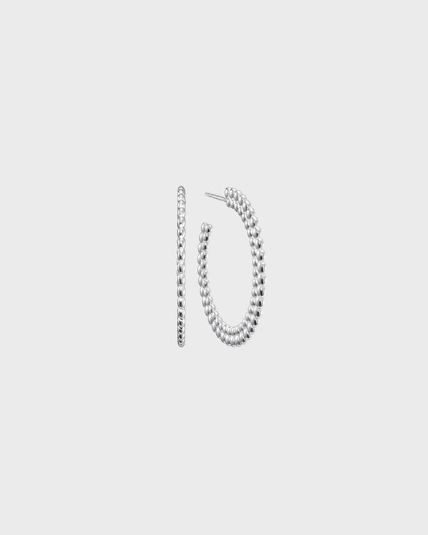 Circle of Light Loop Earrings silver