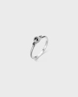 Beloved Diamond Ring 3 stones black white gold