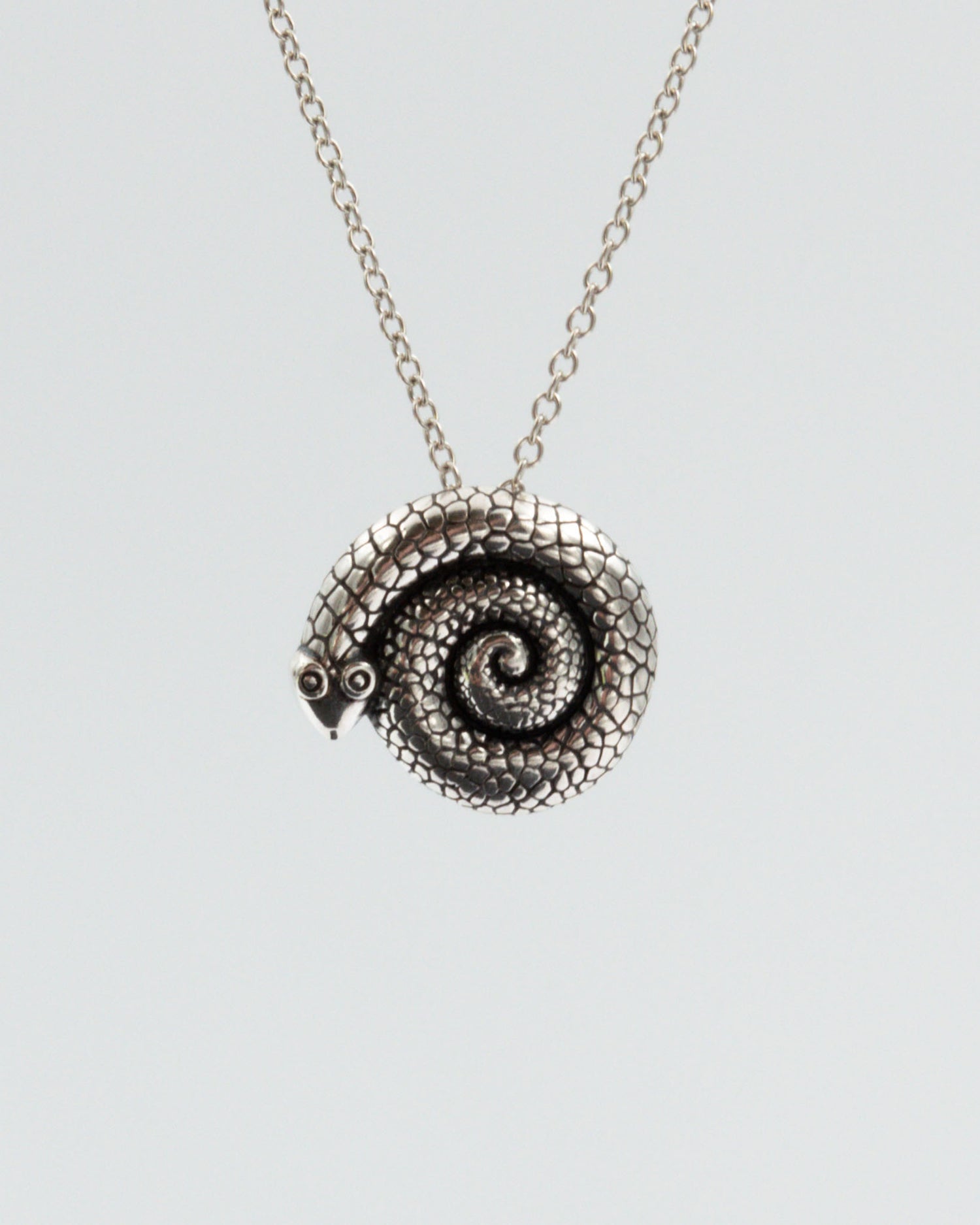 Pidetty Vaskikäärme-solkiriipus hopea 45 cm