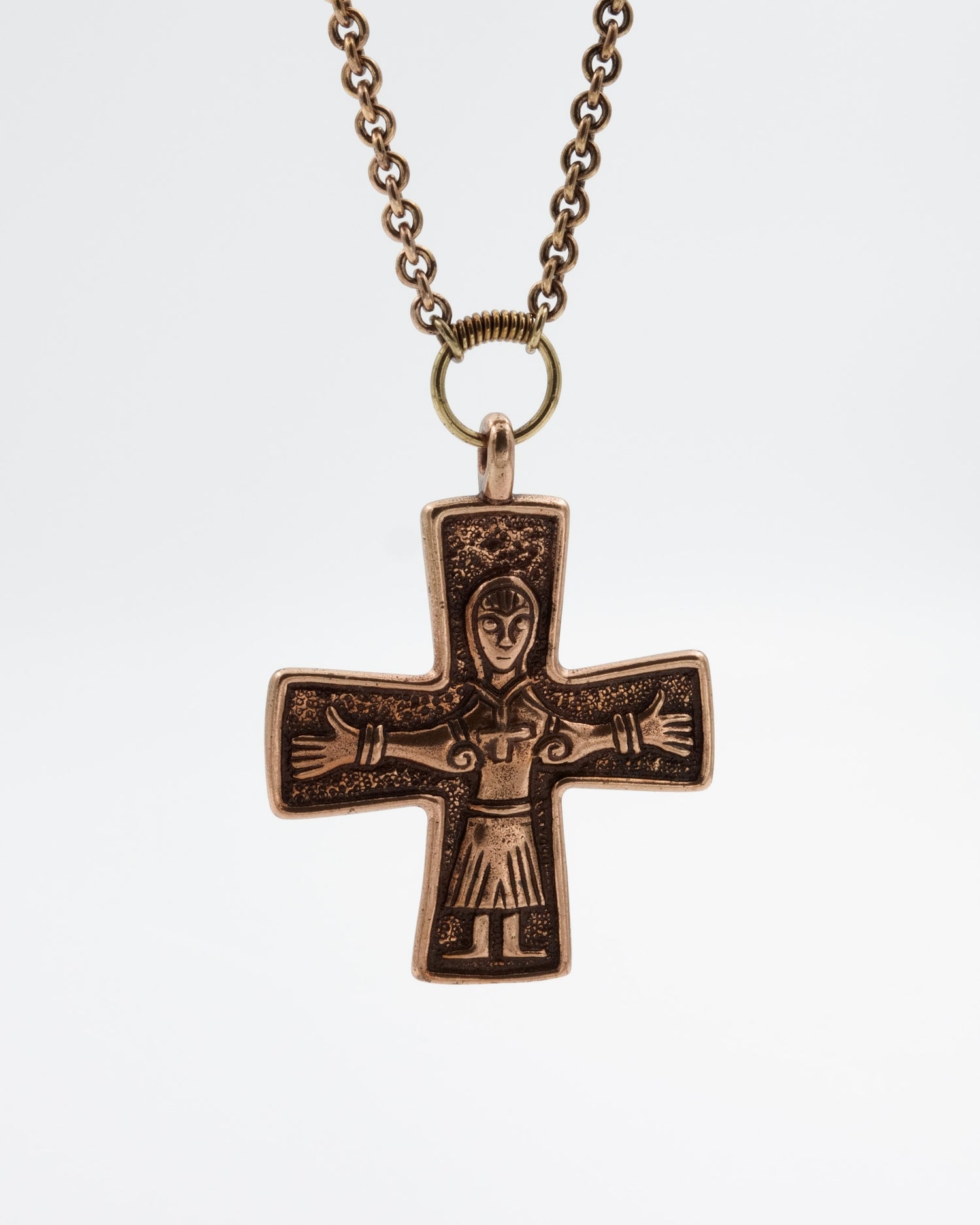 Preloved Maaria cross pendant 70 cm bronze