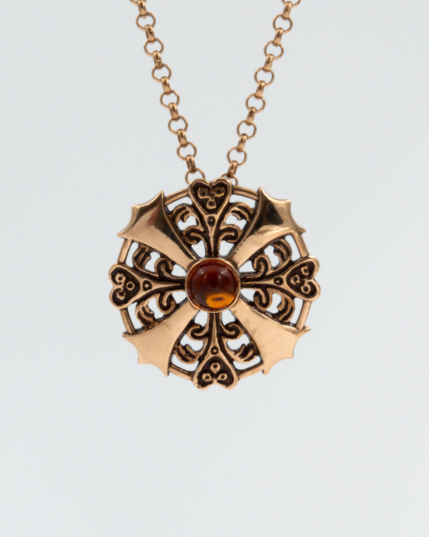 Kept Kuukivi koru pendant 70 cm bronze amber