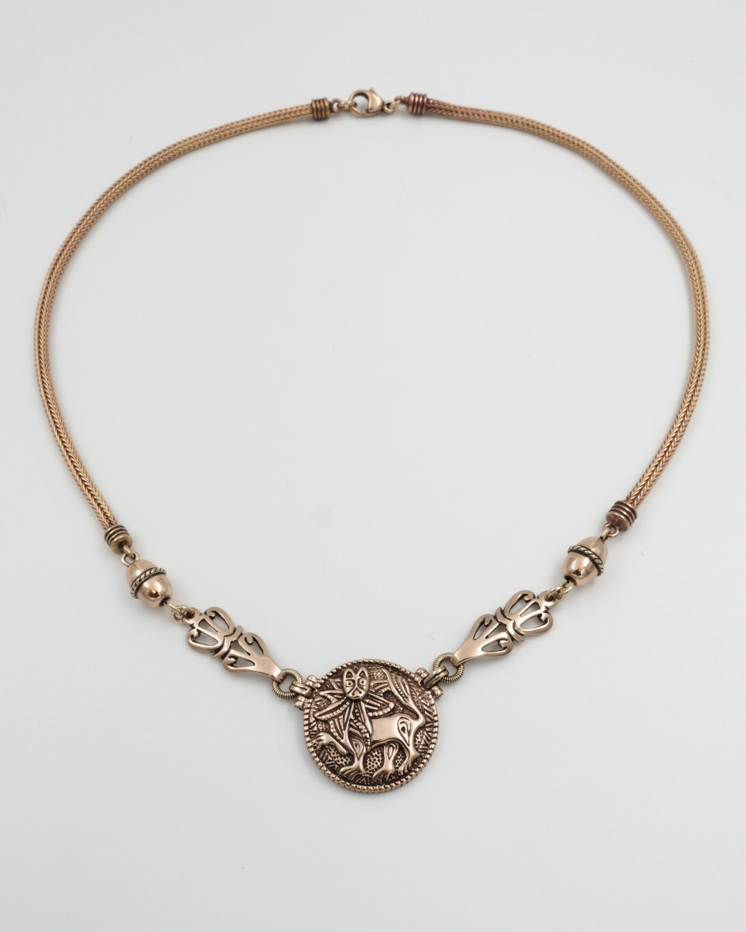 Kept Sun Lion necklace small 42 cm bronze