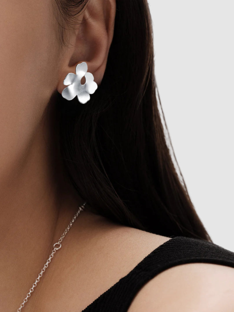 Unikko Earrings Miniature Silver