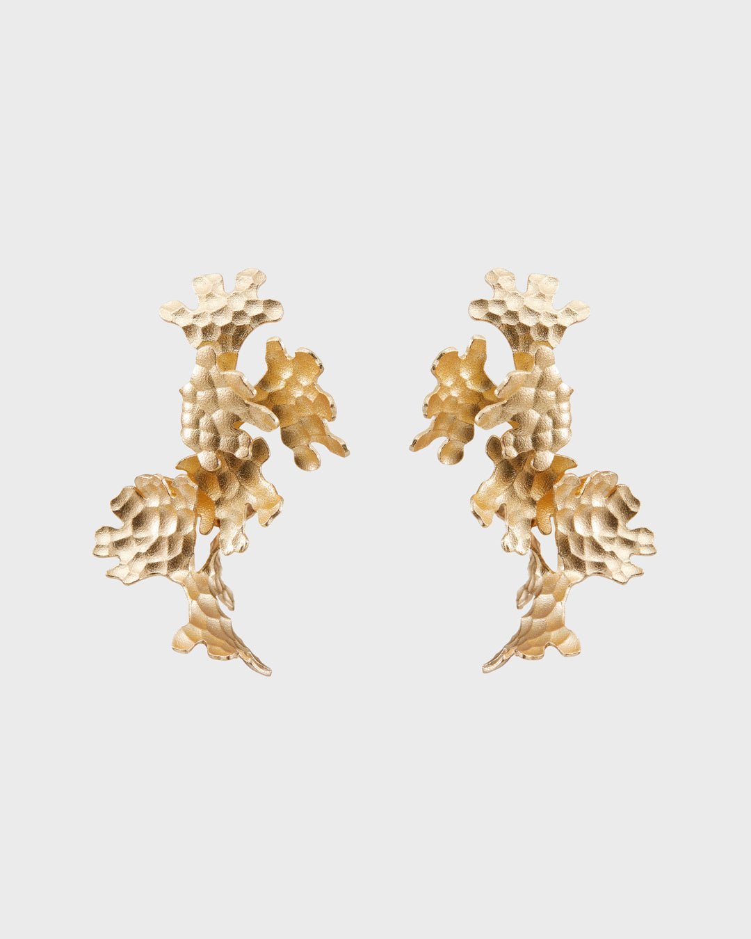 Tundra earrings 2-piece bronze half pair left
