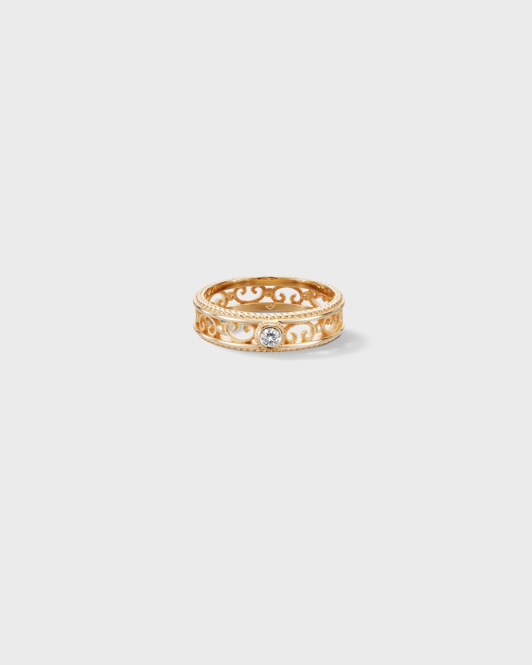 Filigree Diamond Ring Narrow gold