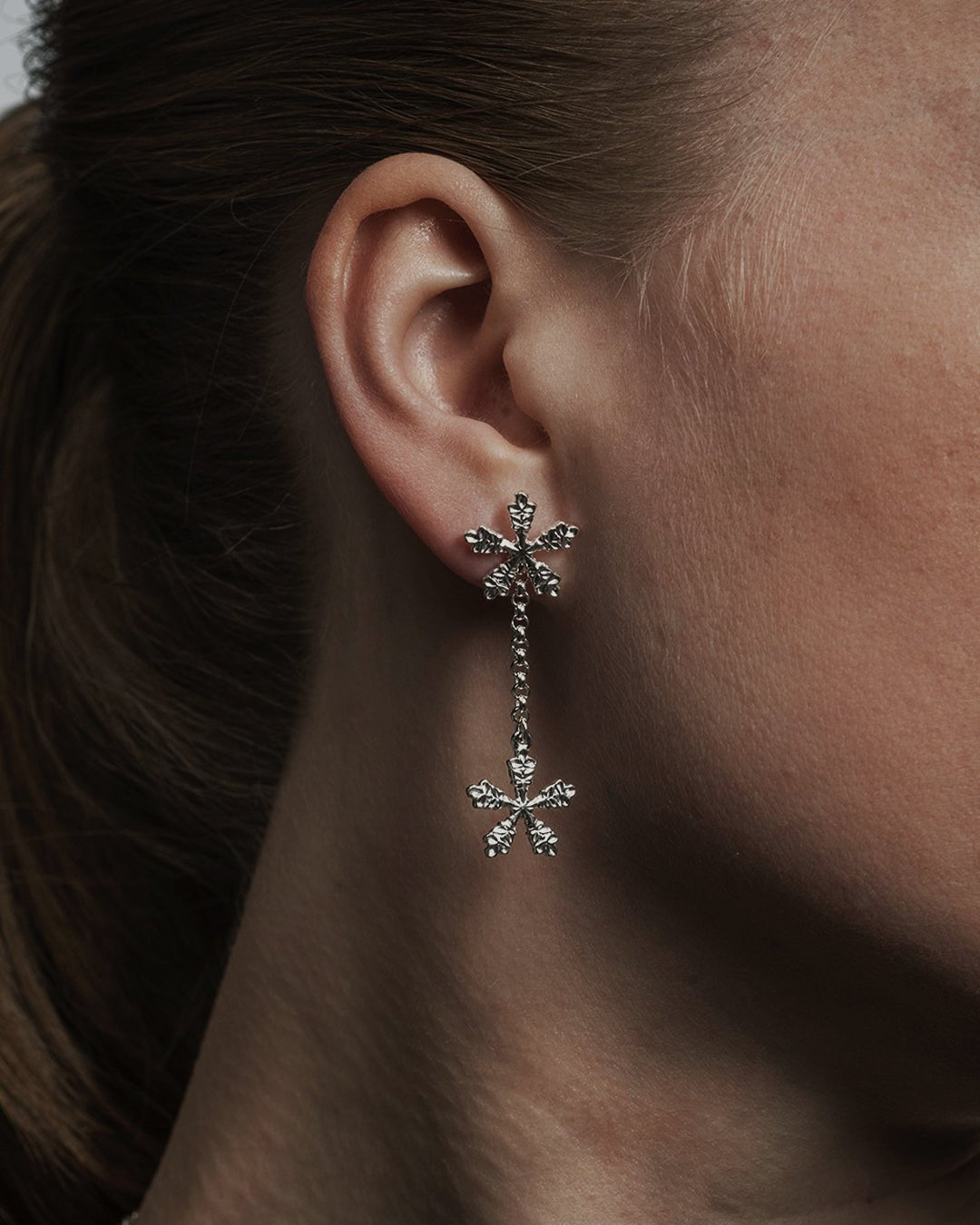 Snow Crystal Earrings silver